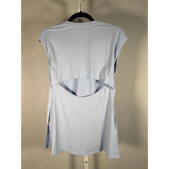 NWT Halara Halara Airy Cap Sleeve Tunic Top Side Slit Blue Size XS - Picture 3 of 6